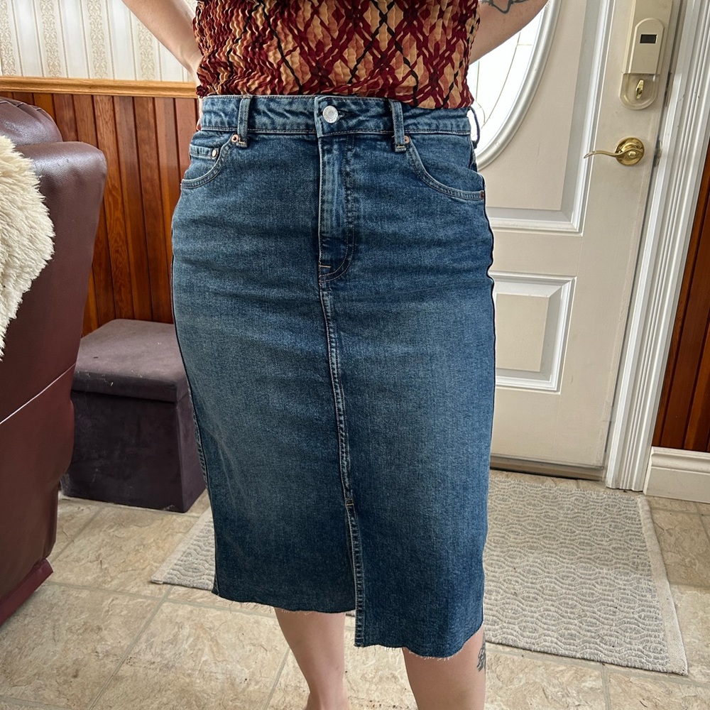 Denim Pencil Skirt